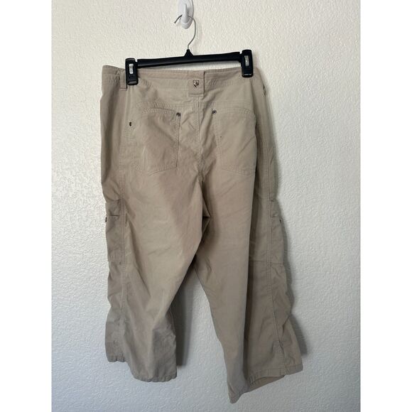Kuhl Free Range Capri Pants Womens 14 Tan Cargo Pockets Hiking - Picture 4 of 8